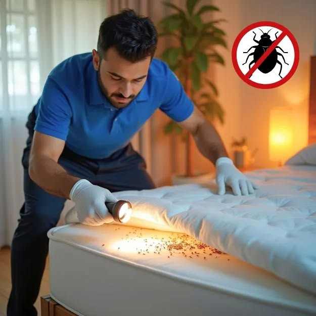 Professional bed bug control inspection inside a Hyderabad property