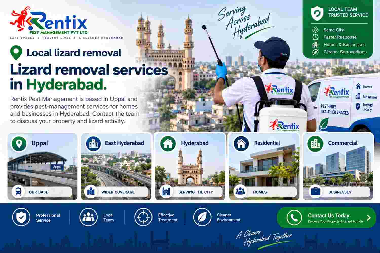 Lizard removal service area in Hyderabad