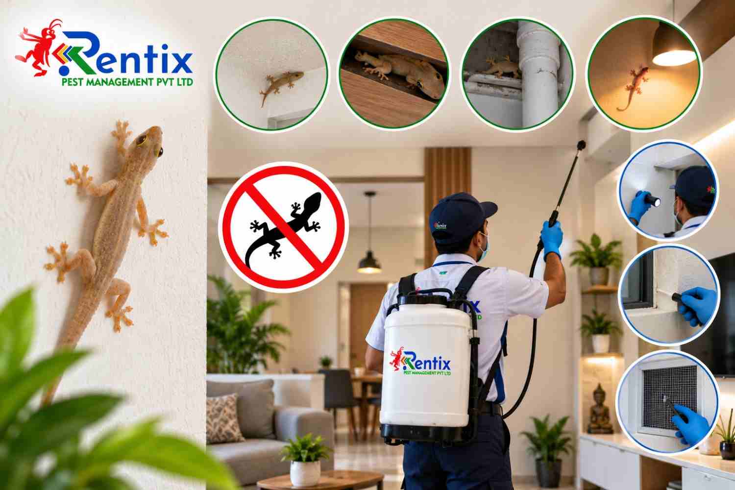 Lizard removal inspection inside a Hyderabad property